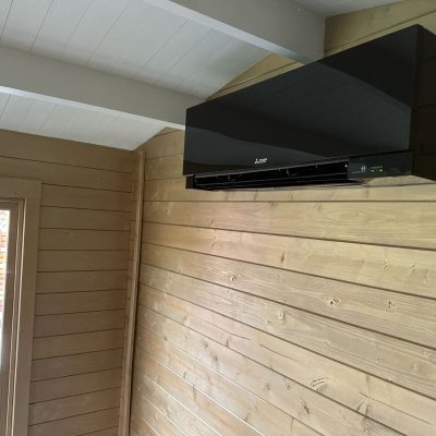 Mitsubishi Electric Wall Mount in Black for a Cabin