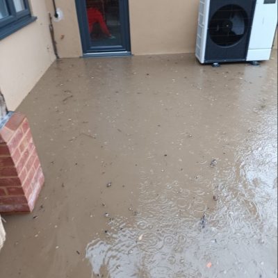 Example of Increasing the height of an air source heat pump to future proof the heat pump against flood damage