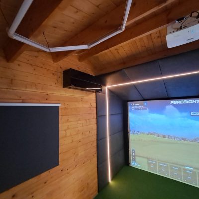 Mitsubishi Electric wall mounted LN Range in black for a golf simulator cabin