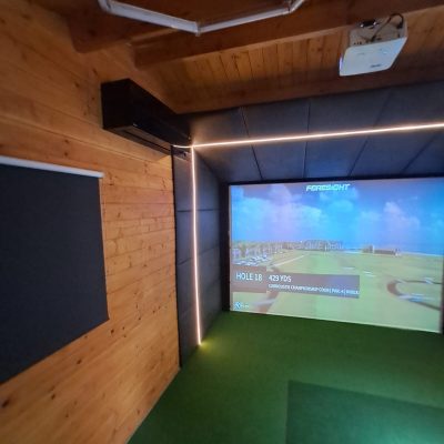 Mitsubishi Electric wall mounted LN Range in black for a golf simulator cabin