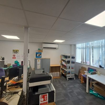 10kW Fujitsu Wall Mounted Installation with hard wired remote controller for a local library office