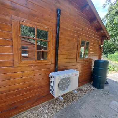 Mitsubishi Electric wall mounted LN Range in black for a golf simulator cabin
